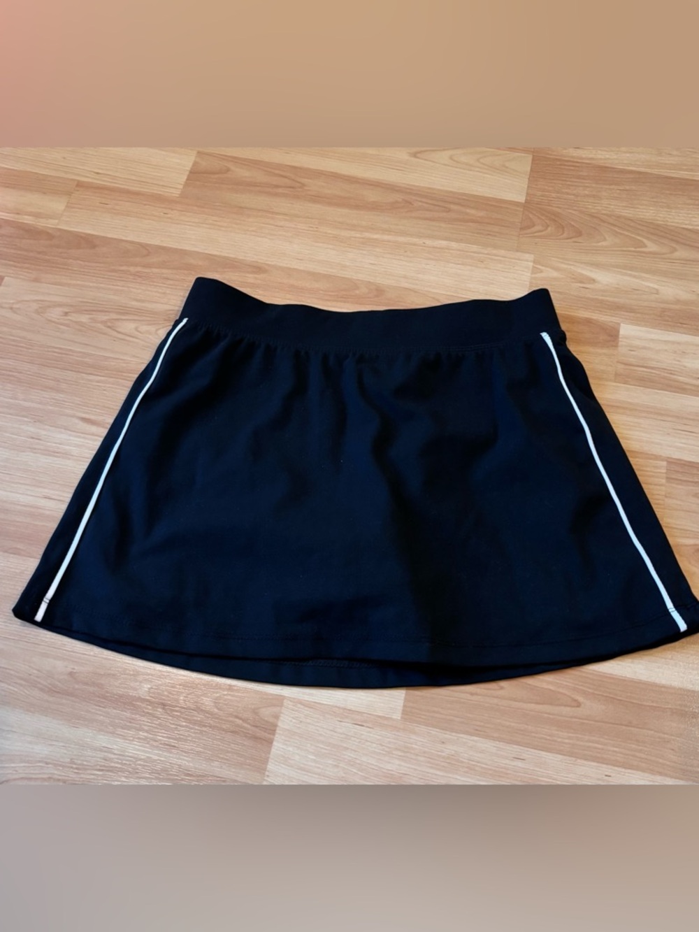 5/$25 Yogalicious Black Athletic‎  Skirt with White Side Stripes
